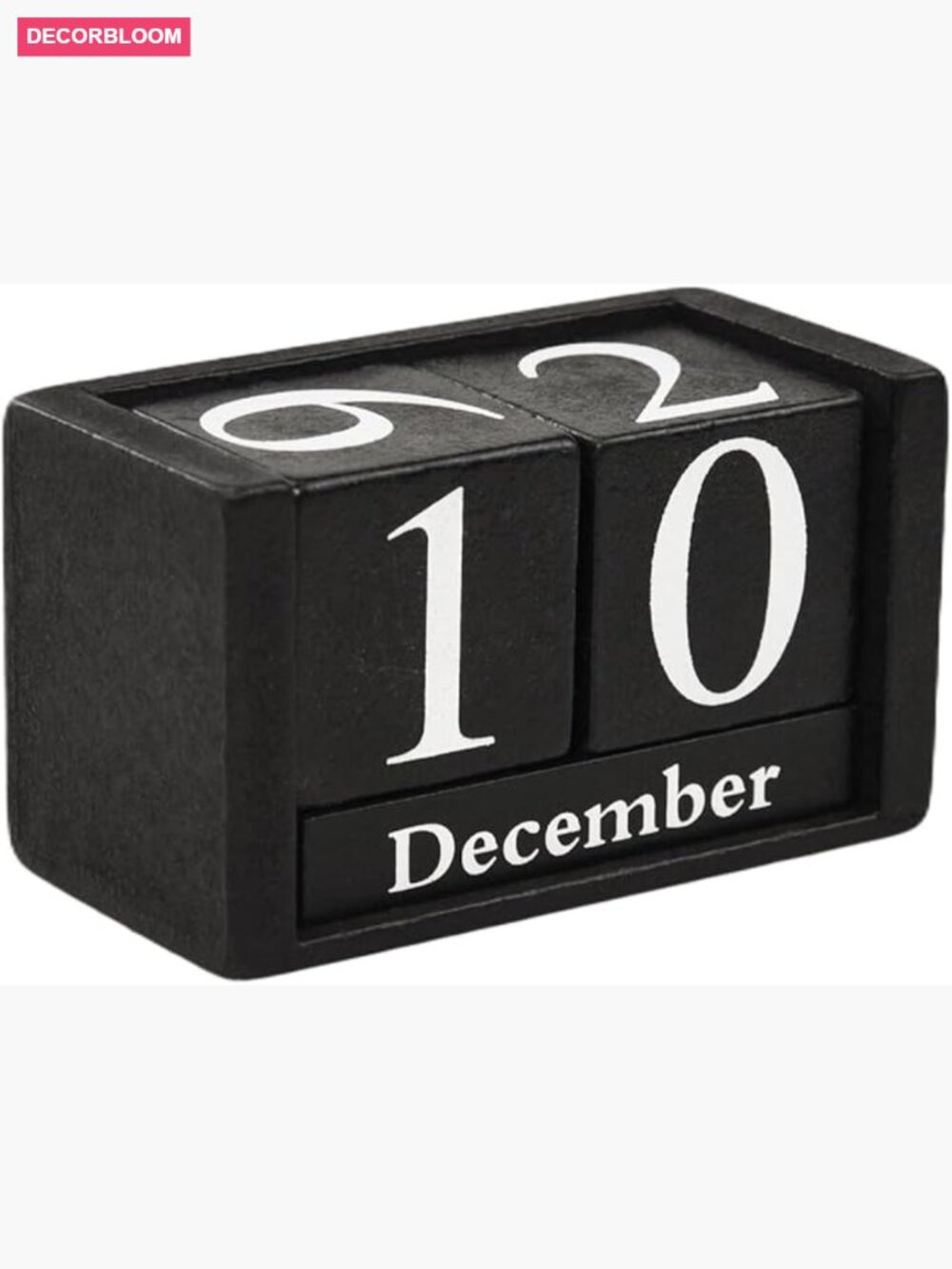 Wooden Block Perpetual Calendar Desktop Month Date Display Reusable